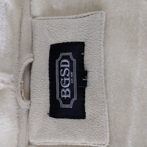 BGSD Est. 1990 Cream Faux Suede Hooded Long Sleeve Zip Up Mid Length Winter Coat - Picture 6 of 11